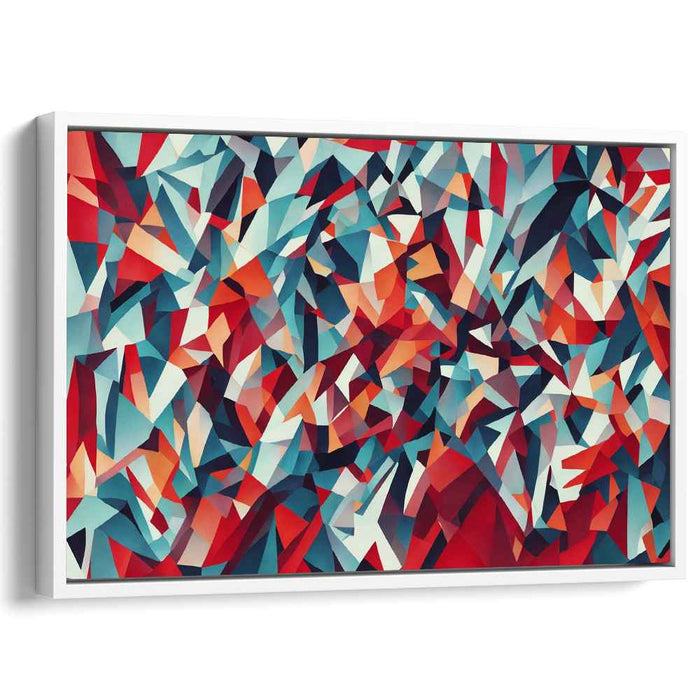 Red Cubism Triangles #127