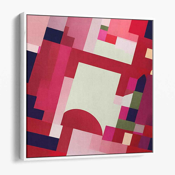 Vibrant Crimson Symphony: Modern Abstract Red Canvas Art Print