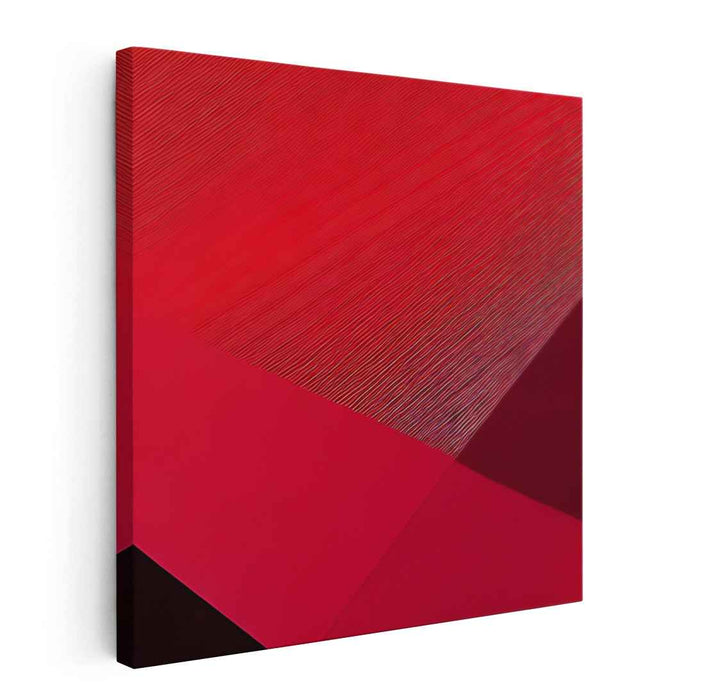 Crimson Echoes: Geometric Abstraction in Vibrant Red Canvas Art