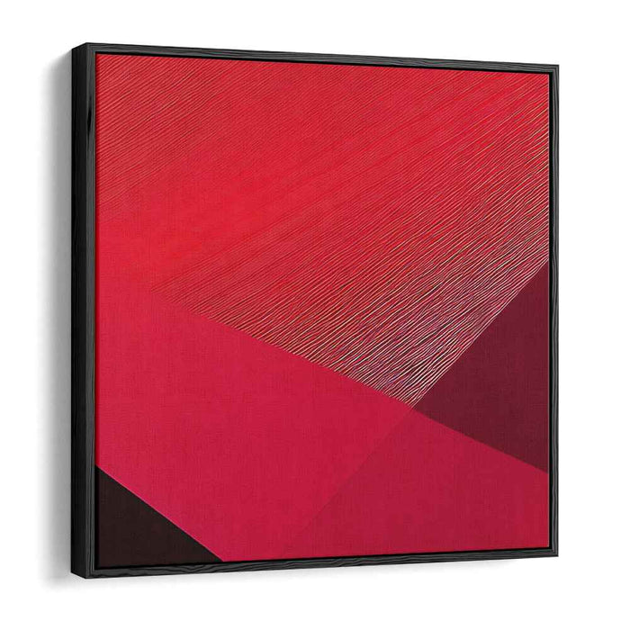 Crimson Echoes: Geometric Abstraction in Vibrant Red Canvas Art