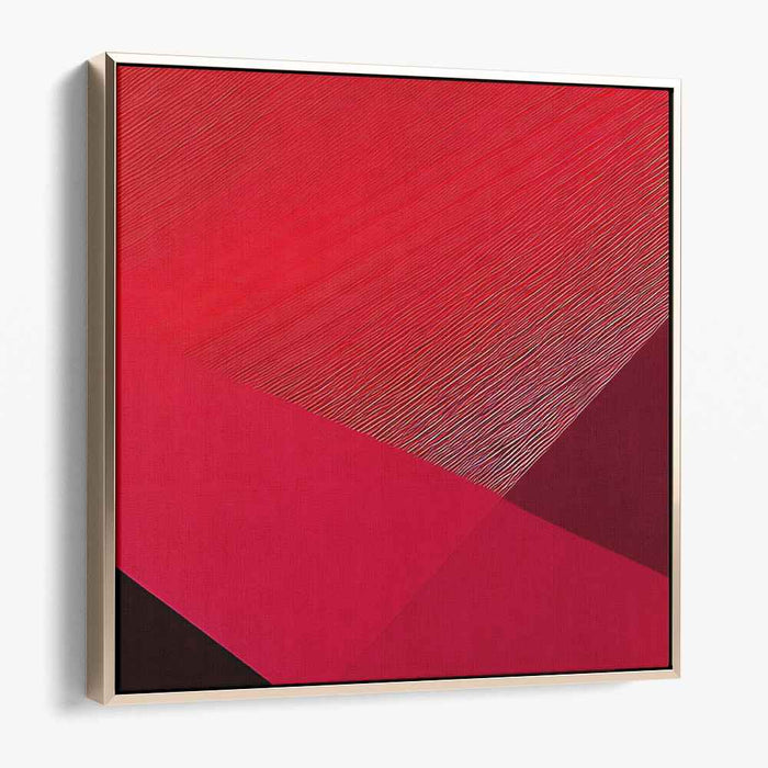 Crimson Echoes: Geometric Abstraction in Vibrant Red Canvas Art