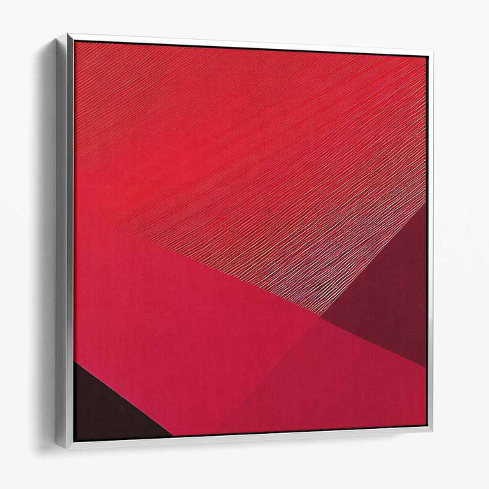 Crimson Echoes: Geometric Abstraction in Vibrant Red Canvas Art