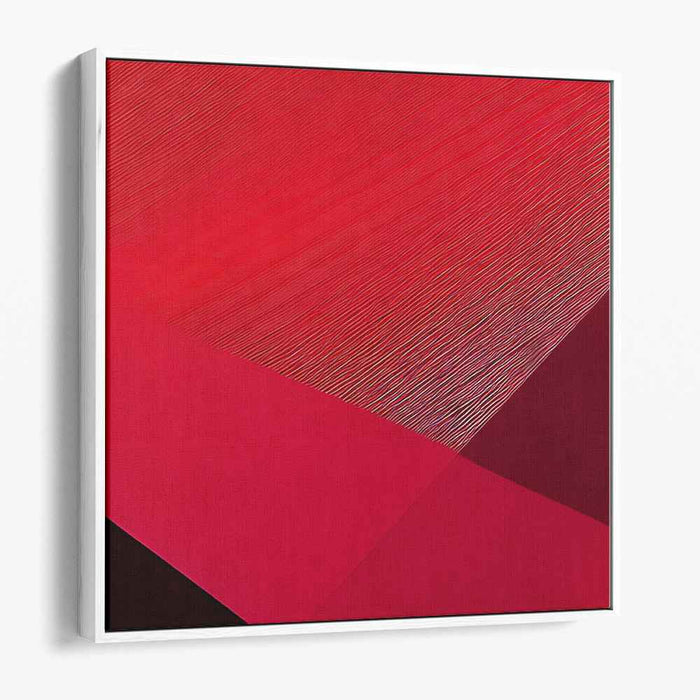 Crimson Echoes: Geometric Abstraction in Vibrant Red Canvas Art