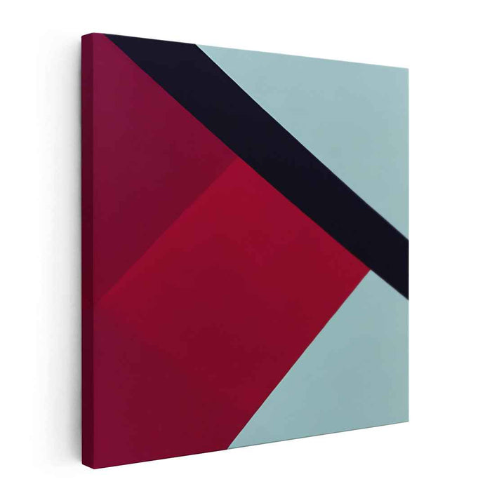 Crimson Midnight Echoes: Bold Red and Black Abstract Canvas Art