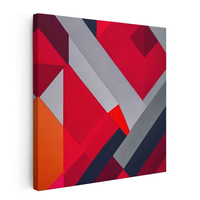 Red Geometric Abstract #005