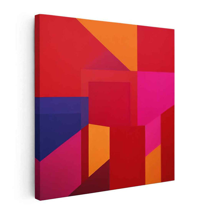 Vibrant Passion Blend: Bold Abstract Red and Orange Canvas Art