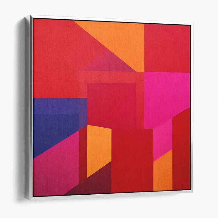 Vibrant Passion Blend: Bold Abstract Red and Orange Canvas Art