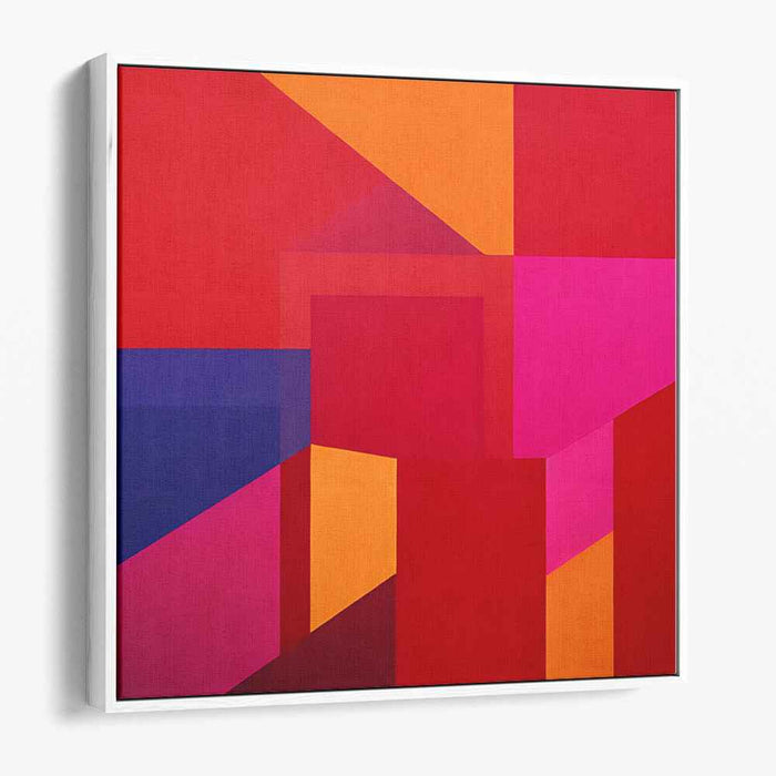 Vibrant Passion Blend: Bold Abstract Red and Orange Canvas Art