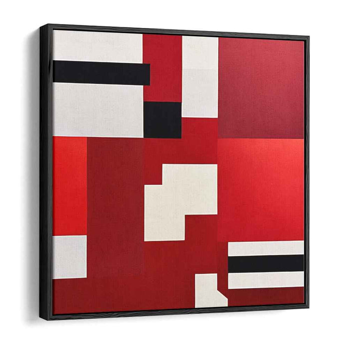Scarlet Streams: Bold Red Abstract Canvas Art
