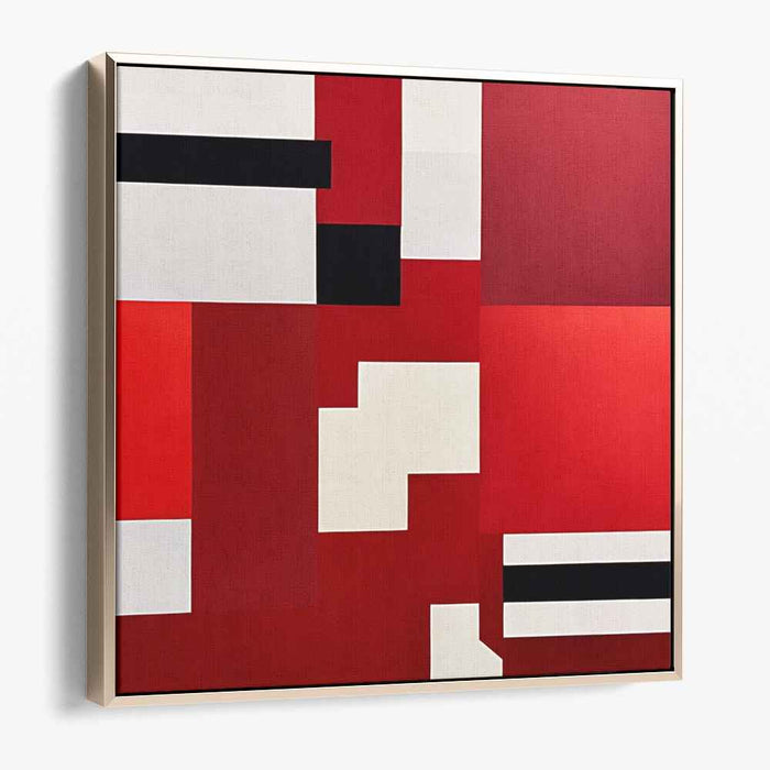 Scarlet Streams: Bold Red Abstract Canvas Art