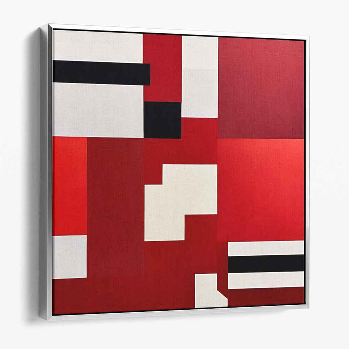 Scarlet Streams: Bold Red Abstract Canvas Art