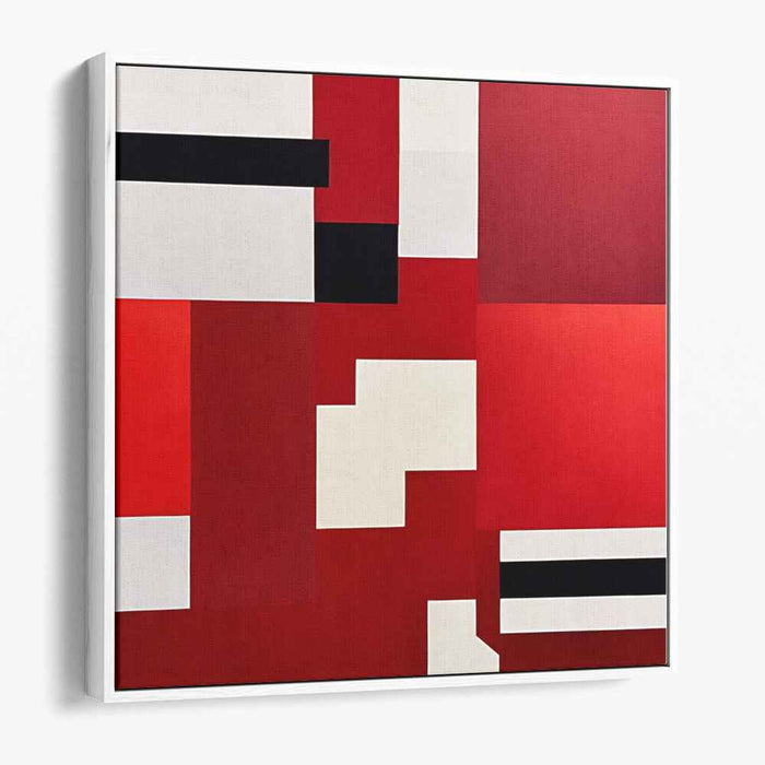 Scarlet Streams: Bold Red Abstract Canvas Art
