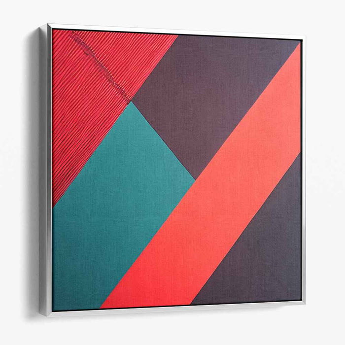 Bold Intersections: Geometric Abstract Red and Black Canvas Art Print