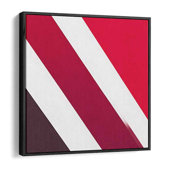 Crimson Fusion Abstraction: Modern Red and White Abstract Canvas Art
