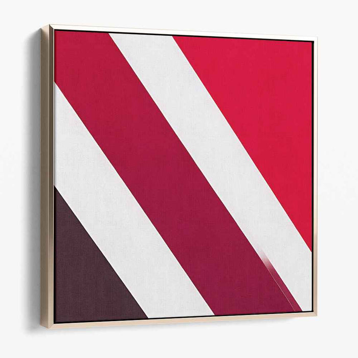 Crimson Fusion Abstraction: Modern Red and White Abstract Canvas Art