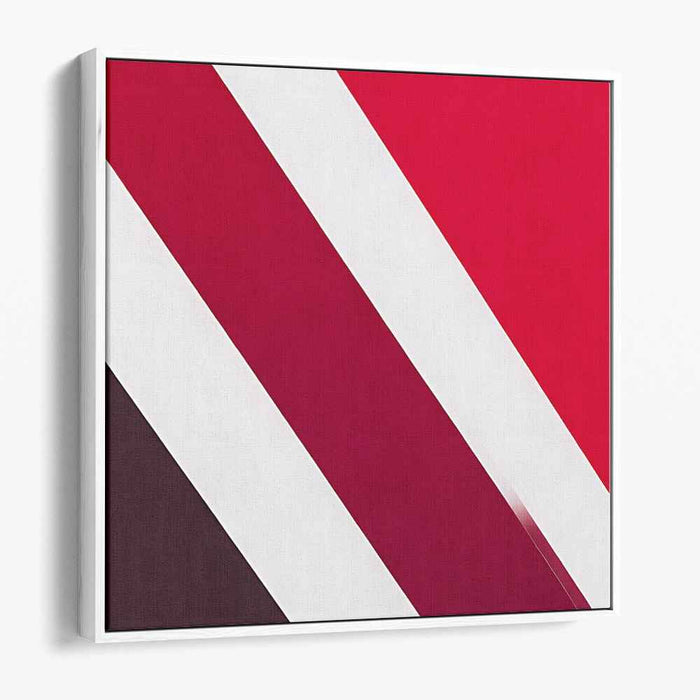Crimson Fusion Abstraction: Modern Red and White Abstract Canvas Art
