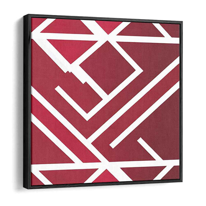 Crimson Tango on Canvas: Bold Red and White Abstract Canvas Art Print