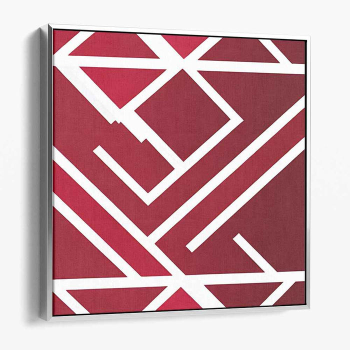 Crimson Tango on Canvas: Bold Red and White Abstract Canvas Art Print