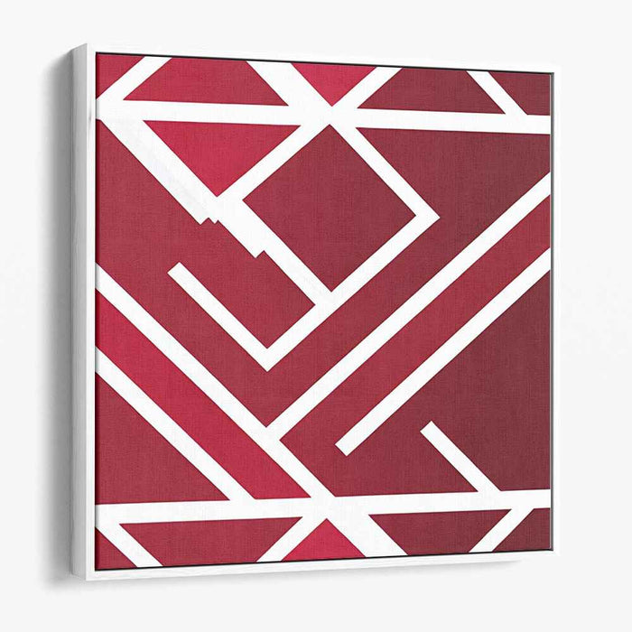 Crimson Tango on Canvas: Bold Red and White Abstract Canvas Art Print