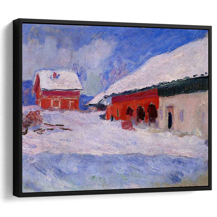 Red Houses at Bjornegaard in the Snow, Norway by Claude Monet