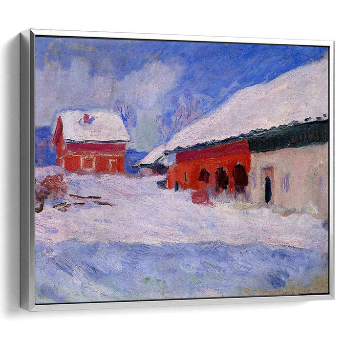 Red Houses at Bjornegaard in the Snow, Norway by Claude Monet