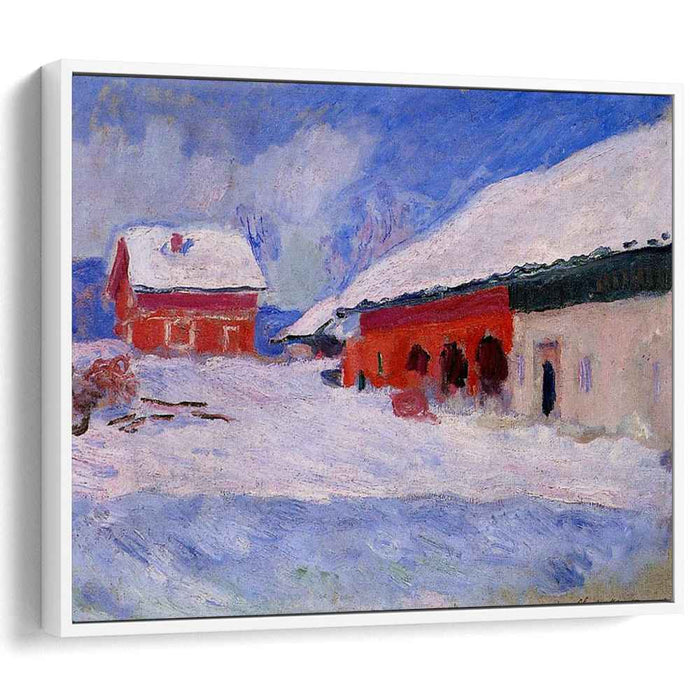 Red Houses at Bjornegaard in the Snow, Norway by Claude Monet