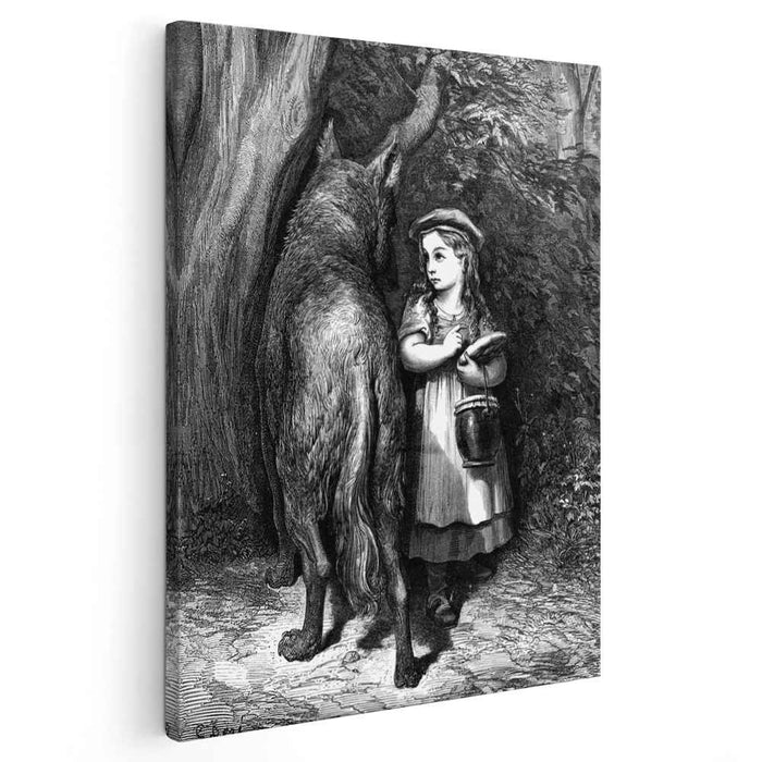 Red Riding Hood meets old Father Wolf by Gustave Dore