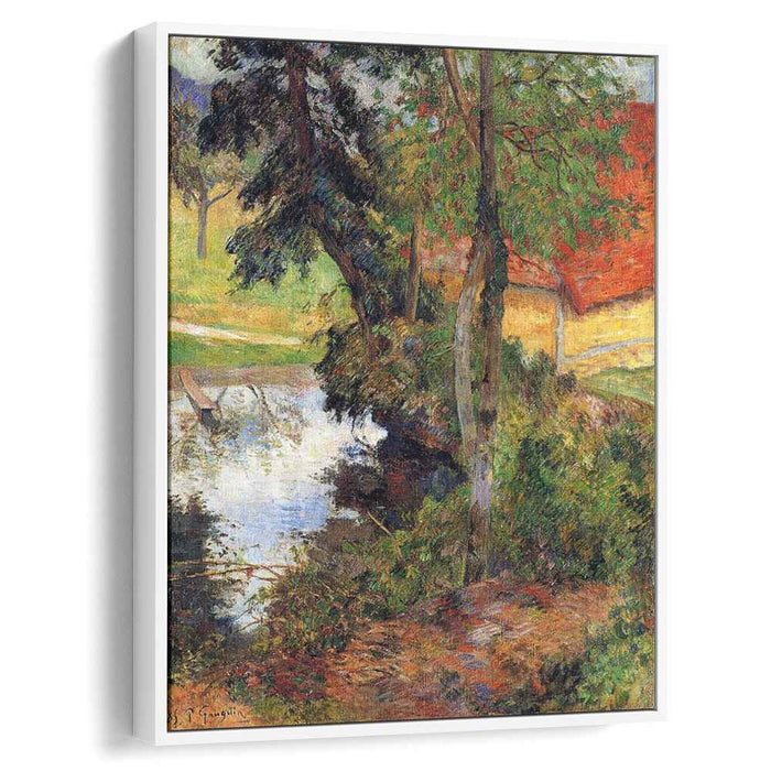 Red roof by the water (1885) by Paul Gauguin