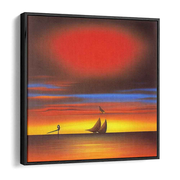 Tranquil Sunset Sail: Serene Maritime Canvas Art Print