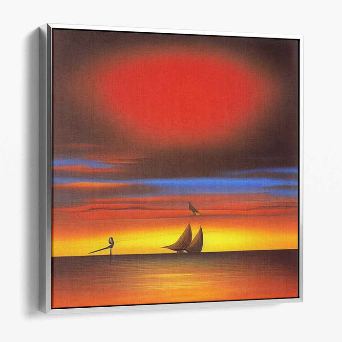 Tranquil Sunset Sail: Serene Maritime Canvas Art Print