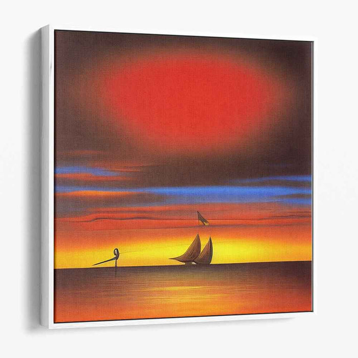 Tranquil Sunset Sail: Serene Maritime Canvas Art Print