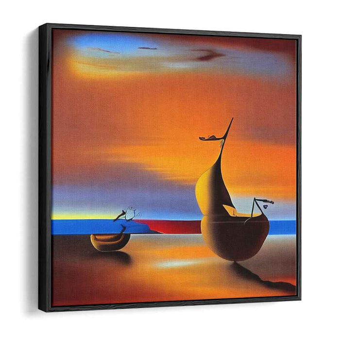 Eternal Voyage: Surreal Sunset Seascape Canvas Art