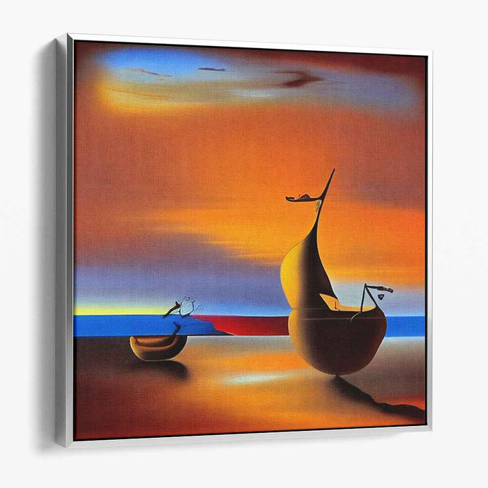 Eternal Voyage: Surreal Sunset Seascape Canvas Art