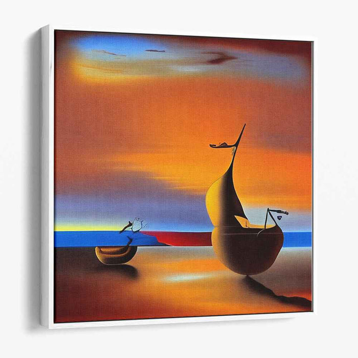 Eternal Voyage: Surreal Sunset Seascape Canvas Art