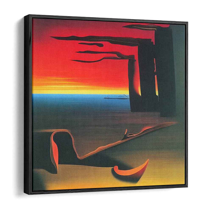 Illusionary Dusk: Surreal Sunset and Geometric Illusions Canvas Art