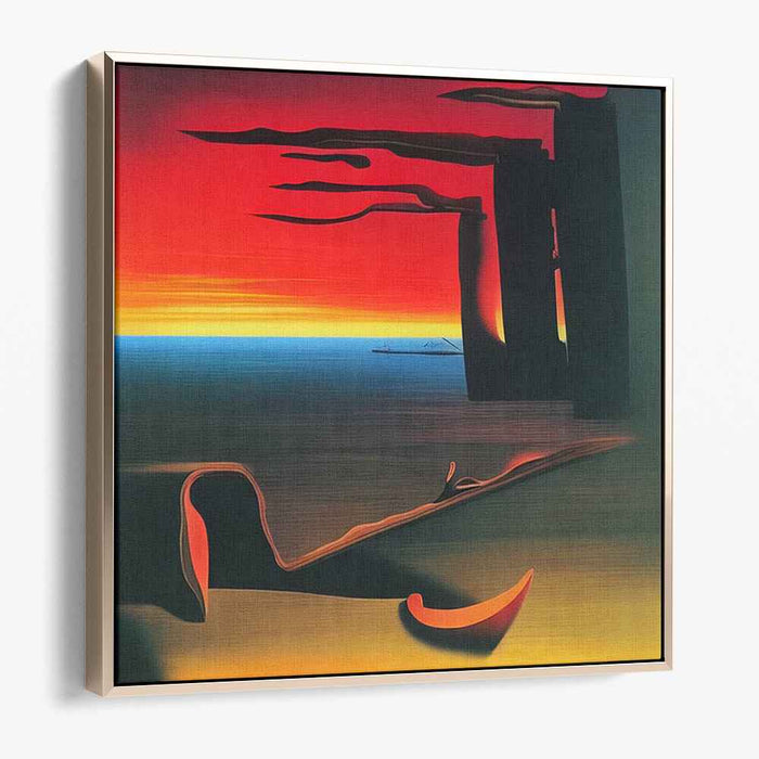 Illusionary Dusk: Surreal Sunset and Geometric Illusions Canvas Art
