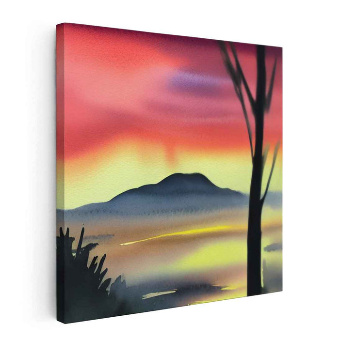 Aqueous Landscapes: Watercolor Landscape Canvas Art Print