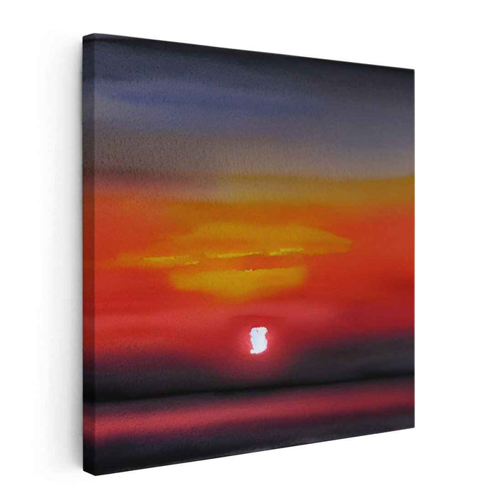 Red Watercolor Sunset #002