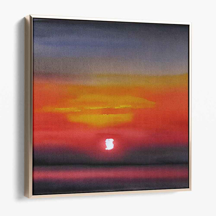 Red Watercolor Sunset #002