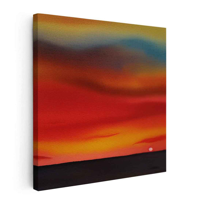 Watercolor Beyond the Sky: Watercolor Horizon Canvas Art Print