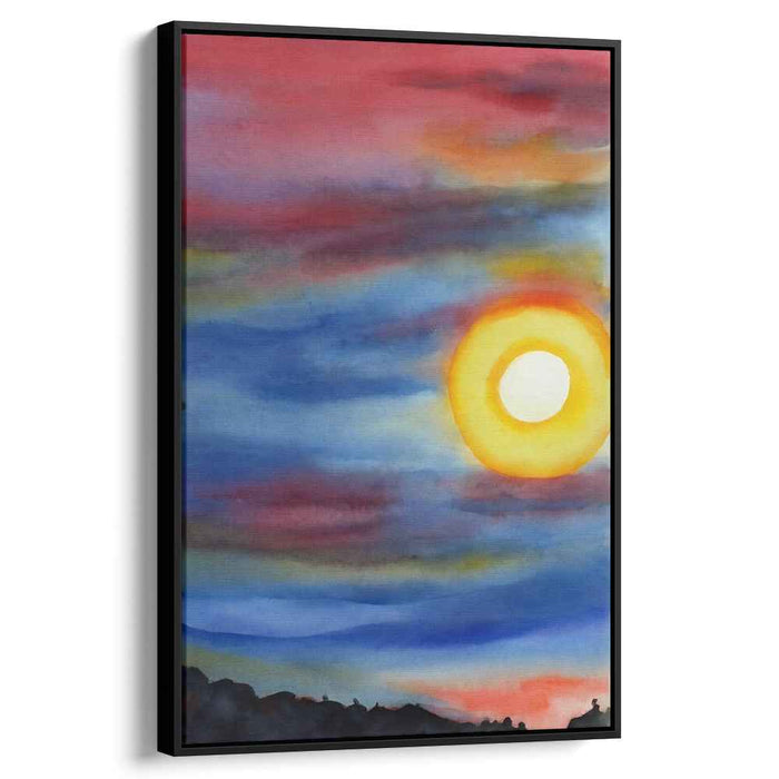 Red Watercolor Sunset #203