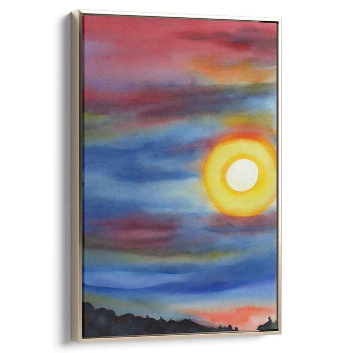 Red Watercolor Sunset #203