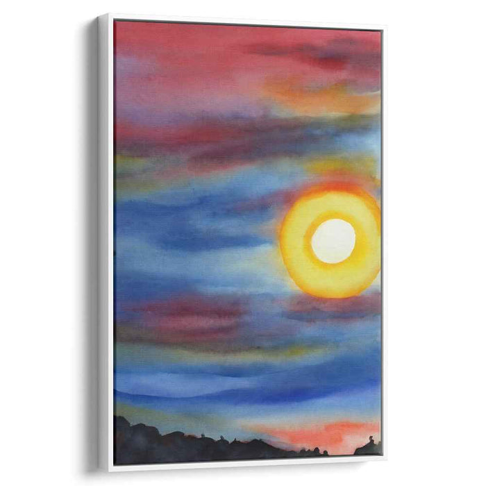 Red Watercolor Sunset #203