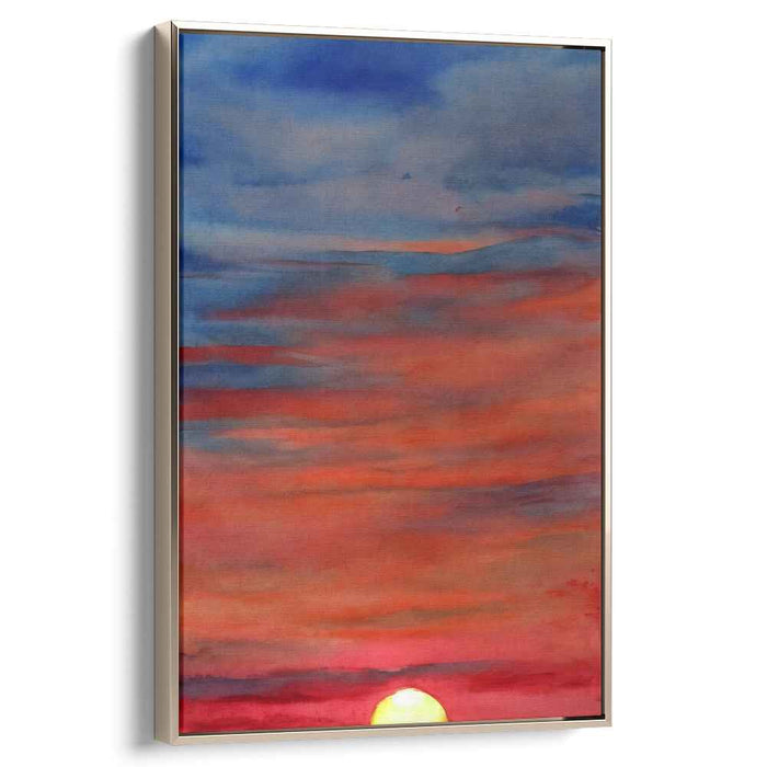 Red Watercolor Sunset #204