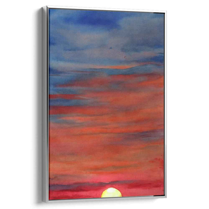 Red Watercolor Sunset #204