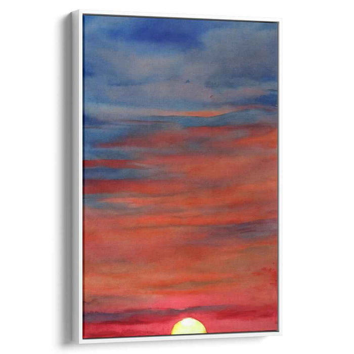 Red Watercolor Sunset #204