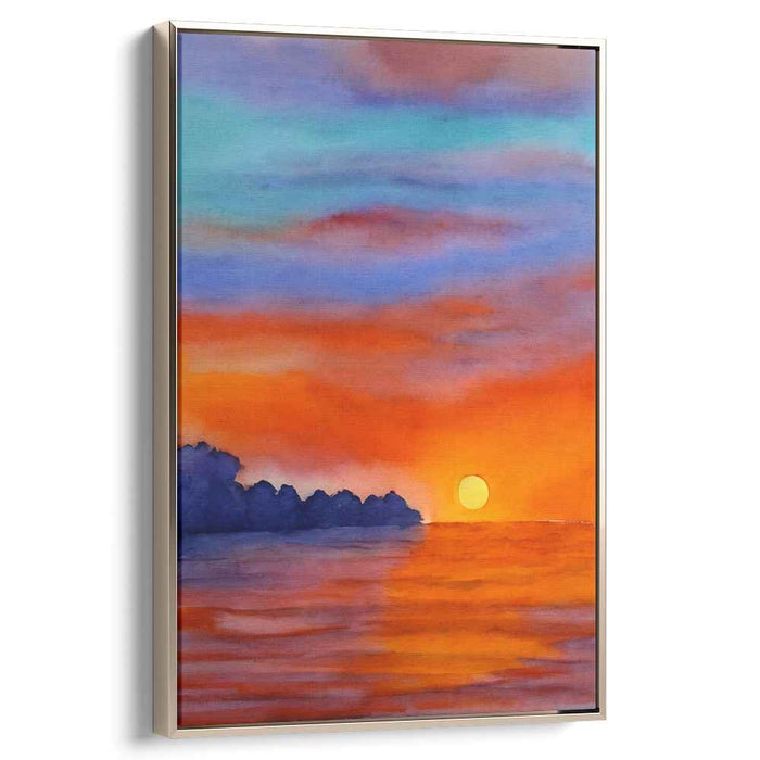 Red Watercolor Sunset #206