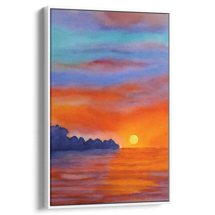 Red Watercolor Sunset #206