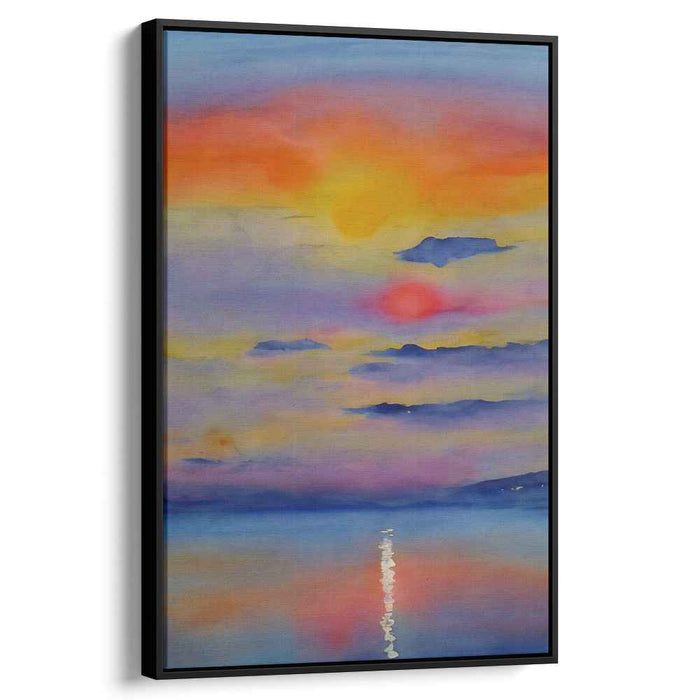 Red Watercolor Sunset #208