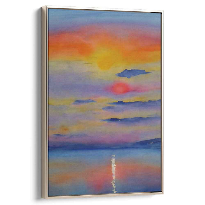 Red Watercolor Sunset #208